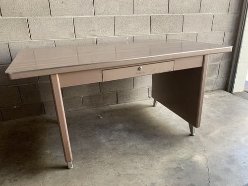 Shaw Walker Tanker Industrial Desk Mid Century Modern Work Bench Rare - Thumbnail 2