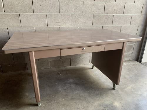 Shaw Walker Tanker Industrial Desk Mid Century Modern Work Bench Rare - Image 1
