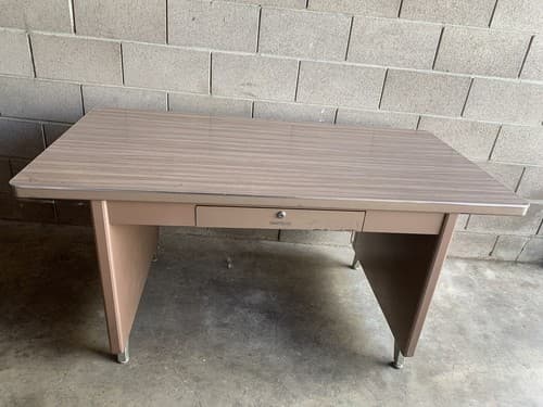 Shaw Walker Tanker Industrial Desk Mid Century Modern Work Bench Rare - Thumbnail 4