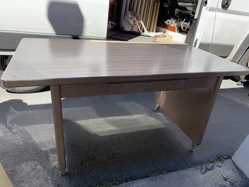 Shaw Walker Tanker Industrial Desk Mid Century Modern Work Bench Rare - Thumbnail 11