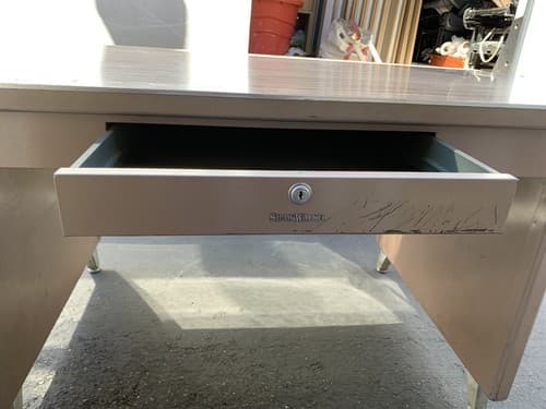 Shaw Walker Tanker Industrial Desk Mid Century Modern Work Bench Rare - Thumbnail 13