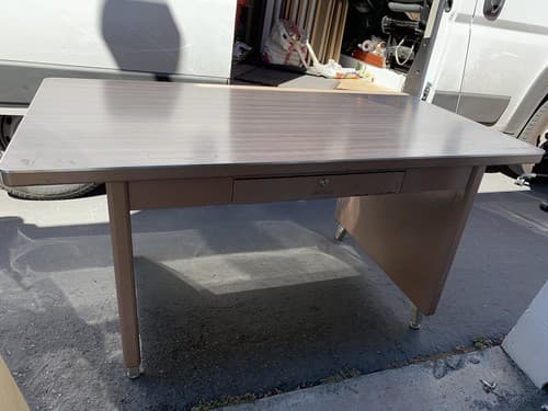 Shaw Walker Tanker Industrial Desk Mid Century Modern Work Bench Rare - Thumbnail 10