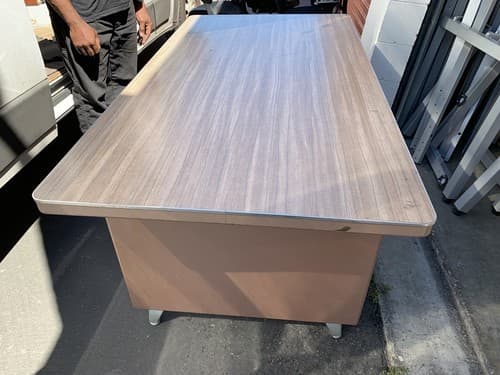 Shaw Walker Tanker Industrial Desk Mid Century Modern Work Bench Rare - Thumbnail 12