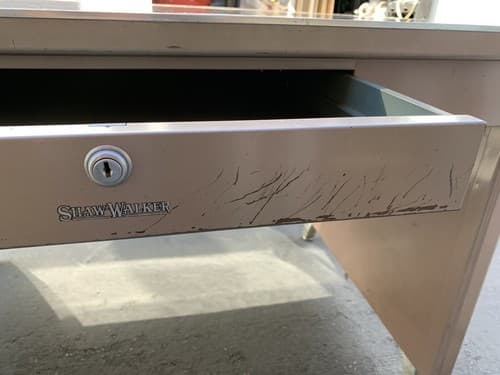 Shaw Walker Tanker Industrial Desk Mid Century Modern Work Bench Rare - Thumbnail 14