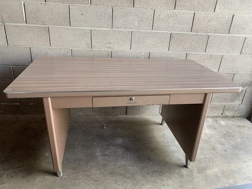Shaw Walker Tanker Industrial Desk Mid Century Modern Work Bench Rare - Thumbnail 3