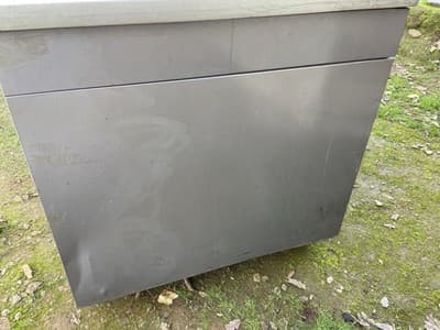 Vintage Mid Century Modern Metal Tanker  Desk Workbench Industrial Table - Thumbnail 11