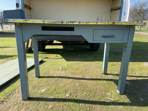 Antique Metal Post Office Mail Industrial Table - Thumbnail 3