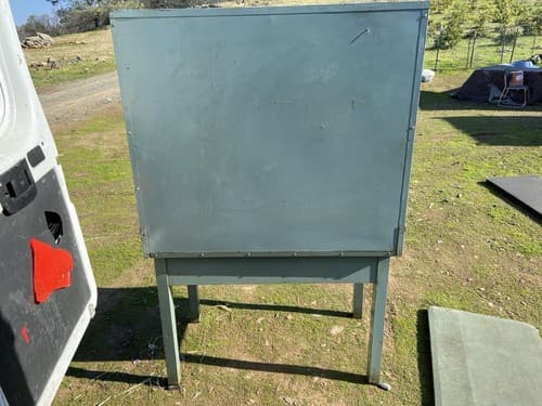 Antique Metal Post Office Mail Industrial Table - Thumbnail 6