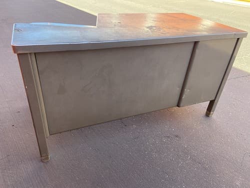 Art Metal Vintage Mid Century Modern Metal Tanker Steel Desk - Thumbnail 10
