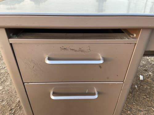 Vintage Mid Century Modern Steelcase Tanker Desk Needs Restoration - Thumbnail 2