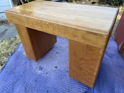 Mid Century Modern Desk Solid Maple Wood Heywood Wakefield Needs Restoration - Thumbnail 8