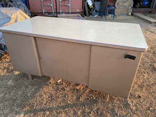 Vintage Mid Century Modern Steelcase Tanker Desk Needs Restoration - Thumbnail 11