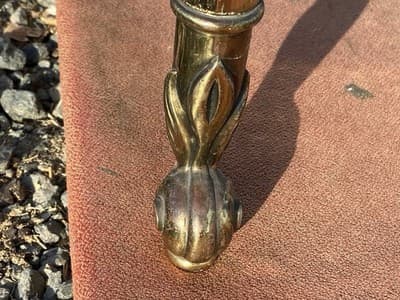 Vintage Mid Century Hollywood Regency Brass And Beveled Glass Top Coffee Table - Thumbnail 4