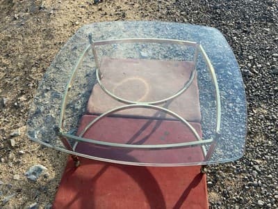 Vintage Mid Century Hollywood Regency Brass And Beveled Glass Top Coffee Table - Thumbnail 13