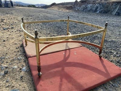 Vintage Mid Century Hollywood Regency Brass And Beveled Glass Top Coffee Table - Thumbnail 19