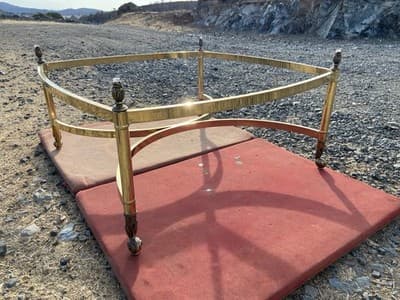 Vintage Mid Century Hollywood Regency Brass And Beveled Glass Top Coffee Table - Thumbnail 20
