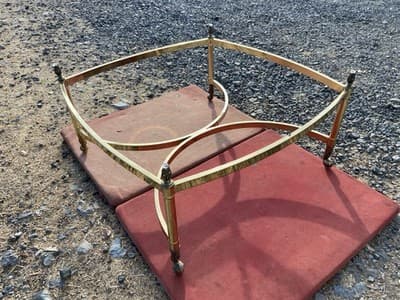 Vintage Mid Century Hollywood Regency Brass And Beveled Glass Top Coffee Table - Thumbnail 18