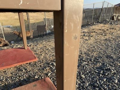 Vintage Standford University Steel Tanker Desk Table It Has Patina - Thumbnail 3