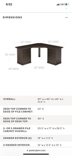 pottery barn Bedford Office Computer Desk Table - Thumbnail 15