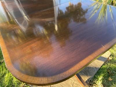 Vintage Mahogany Double Pedestal Dining Room Table With Three Leaves - Thumbnail 2