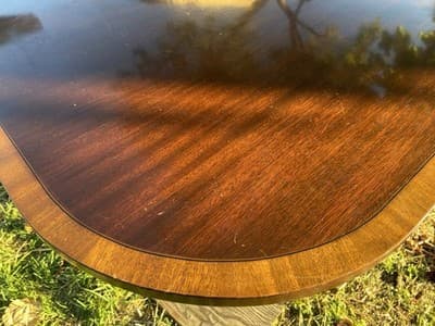 Vintage Mahogany Double Pedestal Dining Room Table With Three Leaves - Thumbnail 8