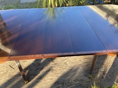 Vintage Mahogany Double Pedestal Dining Room Table With Three Leaves - Thumbnail 23