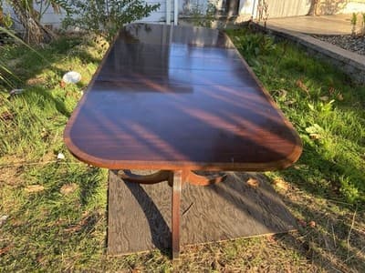 Vintage Mahogany Double Pedestal Dining Room Table With Three Leaves - Thumbnail 13