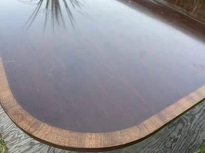 Vintage Mahogany Double Pedestal Dining Room Table With Three Leaves - Thumbnail 22