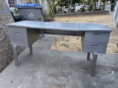 Vintage Military Army Aluminum Folding Field Desk - Thumbnail 3