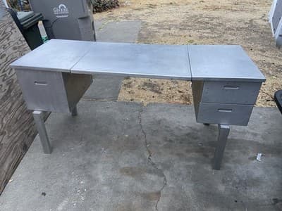 Vintage Military Army Aluminum Folding Field Desk - Thumbnail 2