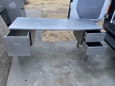 Vintage Military Army Aluminum Folding Field Desk - Thumbnail 21