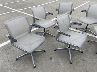 6 Vintage Modern Clarity Task Chairs By Allsteel Some Scuffing And Marks - Thumbnail 2
