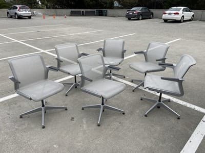 6 Vintage Modern Clarity Task Chairs By Allsteel Some Scuffing And Marks - Image 1