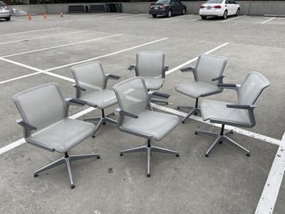 6 Vintage Modern Clarity Task Chairs By Allsteel Some Scuffing And Marks - Thumbnail 4