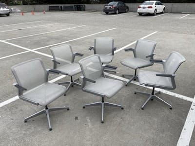 6 Vintage Modern Clarity Task Chairs By Allsteel Some Scuffing And Marks - Thumbnail 5