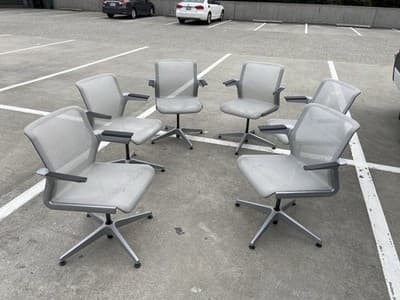 6 Vintage Modern Clarity Task Chairs By Allsteel Some Scuffing And Marks - Thumbnail 6