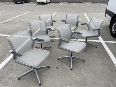 6 Vintage Modern Clarity Task Chairs By Allsteel Some Scuffing And Marks - Thumbnail 10