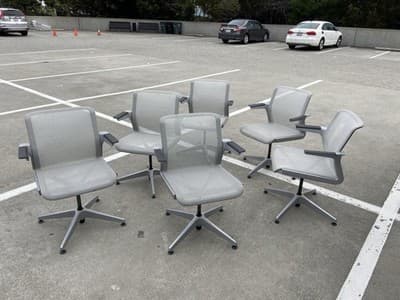 6 Vintage Modern Clarity Task Chairs By Allsteel Some Scuffing And Marks - Thumbnail 14