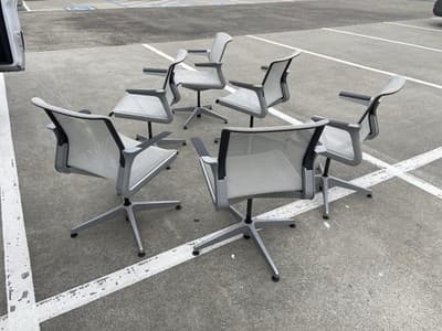 6 Vintage Modern Clarity Task Chairs By Allsteel Some Scuffing And Marks - Thumbnail 13