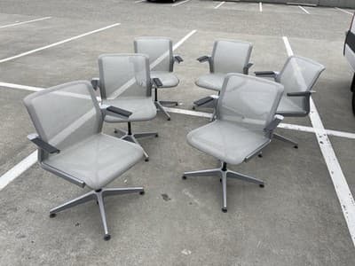 6 Vintage Modern Clarity Task Chairs By Allsteel Some Scuffing And Marks - Thumbnail 16