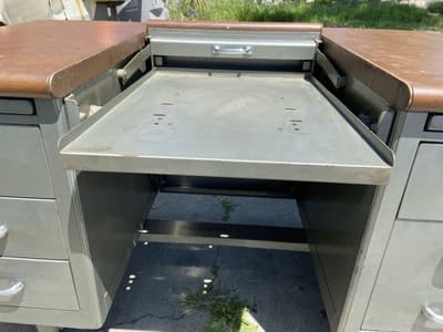 Antique Shaw Walker Typewriter Metal Industrial Tanker Desk - Thumbnail 3