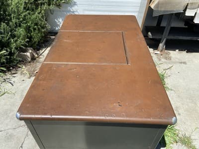 Antique Shaw Walker Typewriter Metal Industrial Tanker Desk - Thumbnail 15