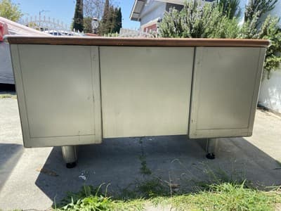 Antique Shaw Walker Typewriter Metal Industrial Tanker Desk - Thumbnail 9