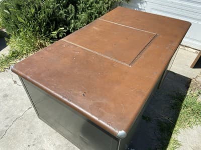 Antique Shaw Walker Typewriter Metal Industrial Tanker Desk - Thumbnail 21