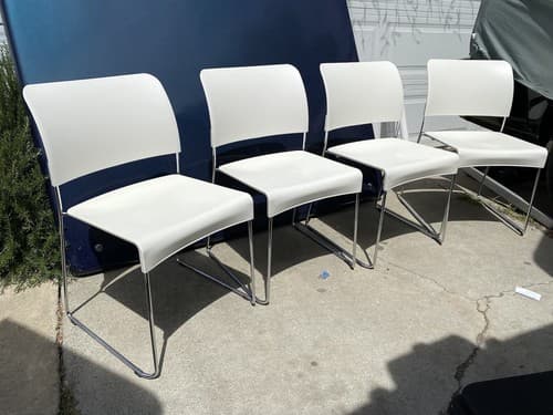 2010s Set of Four White Chairs by Jasper Morrison  Vitra Mid Century Modern - Image 1
