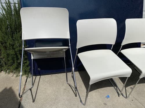 2010s Set of Four White Chairs by Jasper Morrison  Vitra Mid Century Modern - Thumbnail 5