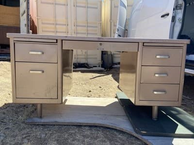 McDowell And Craig Vintage METAL INDUSTRIAL Tanker Desk Mid Century Modern MCM. - Image 1