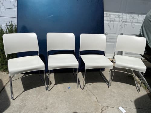 2010s Set of Four White Chairs by Jasper Morrison  Vitra Mid Century Modern - Thumbnail 6