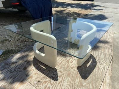 Futuristic Space-Age Glass Coffee Table Hollywood Regency Minimalist Mcm - Image 1