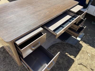 McDowell And Craig Vintage METAL INDUSTRIAL Tanker Desk Mid Century Modern MCM. - Thumbnail 15